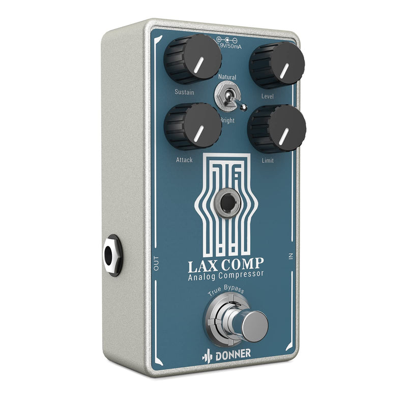 [AUSTRALIA] - Donner Compressor Guitar Pedal, Lax Comp Compressor Pedal for Electric Guitar and Bass, Classic Peak Limiter Style Compressor with 2 Band EQ Boost Effect Pure Analog True Bypass Blue：Compressor 