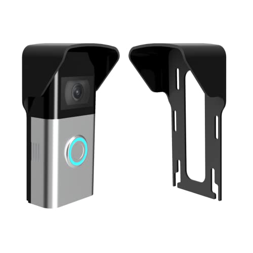 Video Doorbell No Drill Rain Cover Compatible with RingDoorbell Battery Doorbell & Older 1/2/3/4 2nd Gen & 3 Plus Rain Shield Anti-Glare Protection Weather Protector Height Adjustable