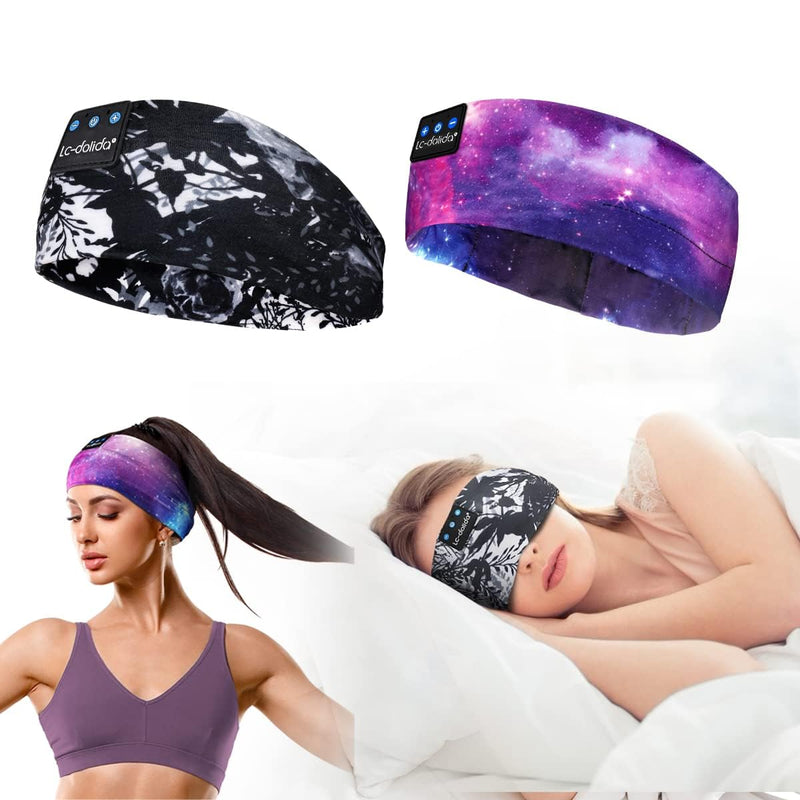 LC-dolida Sleep Headphones Bluetooth Headband Sleeping Cozy Band Wireless Headband