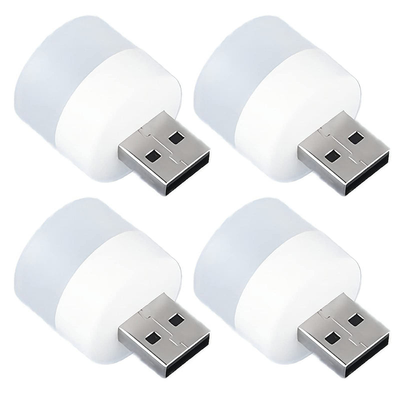 DASITON Plug in LED Night Light Mini USB LED Light Flexible USB LED Ambient Light Mini USB LED Light, LED Portable car Bulb, Indoor, Outdoor, Reading, Sleep (4 Warm Light) 4 Warm Light