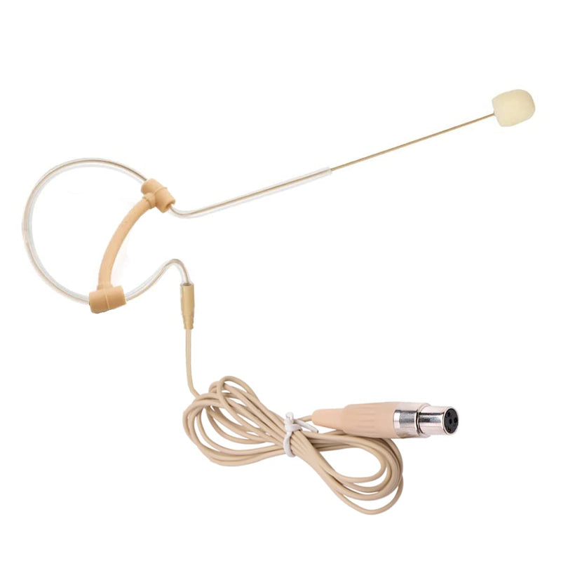 Single Ear Headset Microphone Earset Headworn Mic Compatible with Shure Wireless System Bodypack Transmitter with 1.2m Cable Windscreen Mini XLR 4 Pin TA4F Plug
