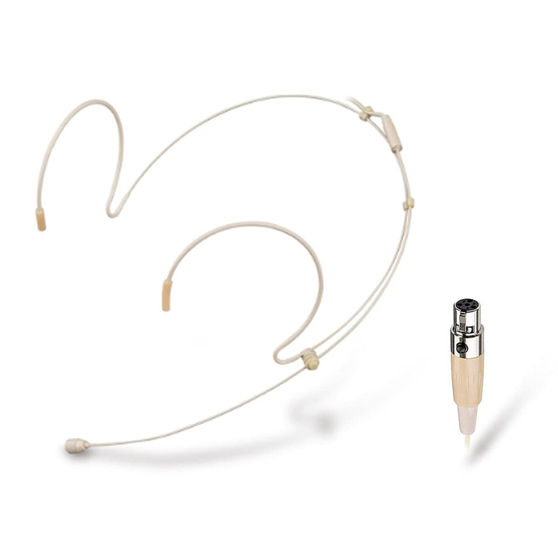 Headset Microphone Double Over Ear Earset Over Ear Headworn Mic Compatible with Shure Wireless System Bodypack Transmitter with 1.2m Cable Windscreen Mini XLR 4 Pin TA4F Plug