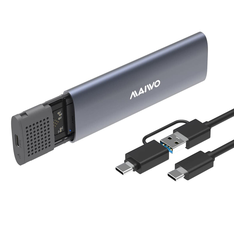 MAIWO M.2 SSD Enclosure Adapter,USB C to M.2 NVME/SATA,MAX 10Gbps,Support 2TB Storage Expansion,Support M or B&M Keys,Aluminum Alloy,Tool Free,Automatic Sleep (FIts 2230/2240/2260/2280)
