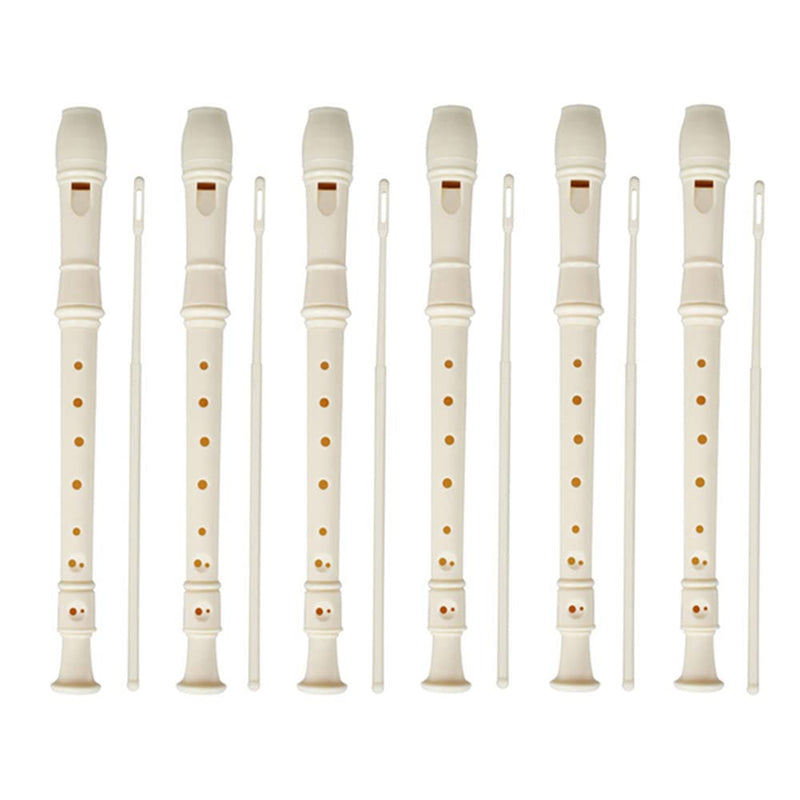 [AUSTRALIA] - 6 Pieces 8 Hole Descant Soprano Recorder for Kids, Plastic Music Recorder Instrument Kid Music Flute with Cleaning Rod 6 Pack 