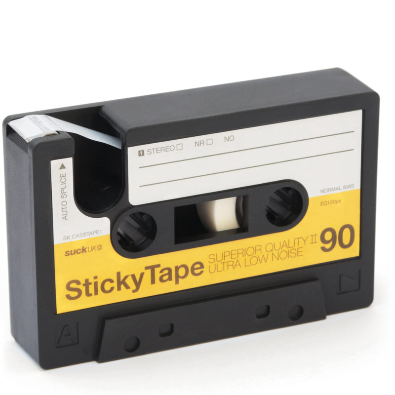 [AUSTRALIA] - Suck UK Tape Dispenser - Retro Cassette Tape Dispenser Desk - Retro Desk Accessories - Novelty Office Accessories - Sticky Holder - Double Sided Organiser - Old School Stationery Gift - Refillable 