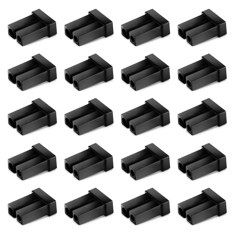 SFP SFP+ Ethernet Dust Cover Fiber Optic Port Plug Dust Caps for LC Duplex Port, Black Silicone, 20pcs