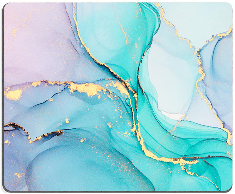 Armanza Mouse Pad, Cyan Blue Marble Mouse Pad, Washable Square Cloth Mousepad for Office Laptop, Non-Slip Rubber Base Mouse Pads for Wireless Mouse, Computer Mouse Pads for Desk 01 Marble