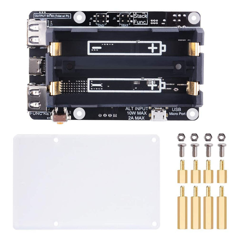 GeeekPi Raspberry Pi UPS V5 Power Supply Uninterruptible UPS HAT,Support 18650 Battery Charger Power Bank Power Management Expansion Board 5V for Raspberry Pi 4B/3B+/3B/2B/B+/B/A+/A