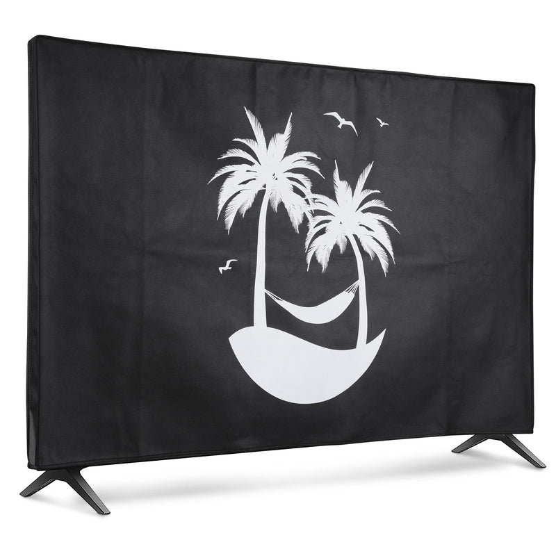 kwmobile Dust Cover for 55" TV - Flat Screen TV Protector - Tropical Island White/Black Tropical Island 02-01