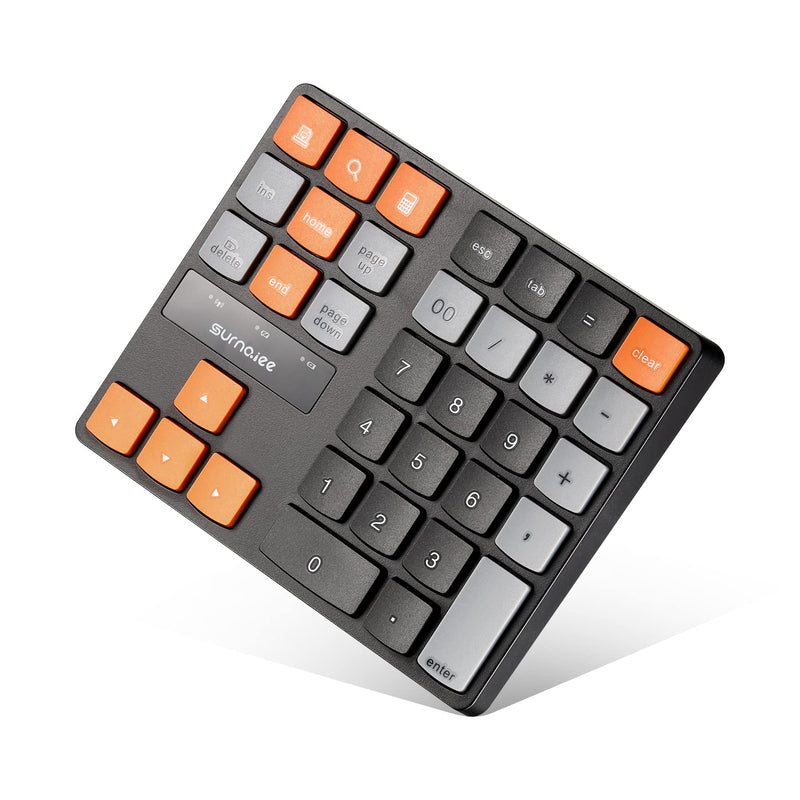SurnQiee Bluetooth Numeric Keypad, Wireless Number Pad 35-Keys Financial Accounting Rechargeable Number Keyboard for Laptop Desktop, PC, Notebook 35 keys - Bluetooth