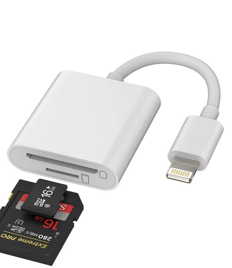 Micro SD Card Reader for iPhone Ipad Memory Lightning to Camera Microsd TF Adapter 13 12 11 Pro Max X Xs Xr 8 7 6 Plus 6s Se Air Mini Accessories Apple MFI Certified Phone Adaptador Camera Viewer