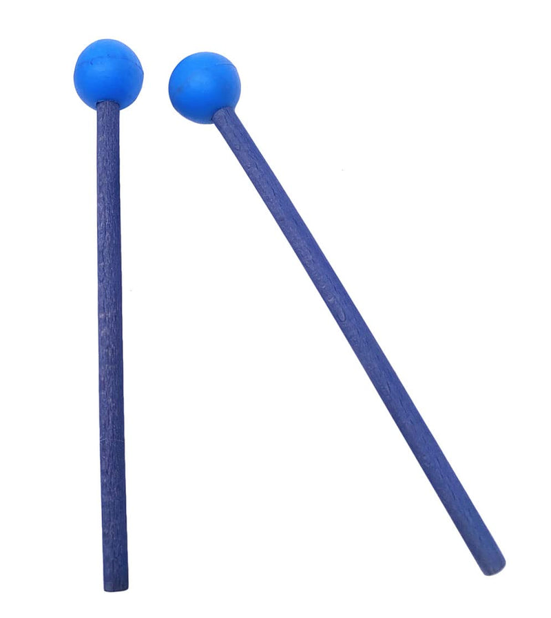 1 Pair 7.5 Inch Long Rubber Xylophone Mallets Tongue Drum Mallets Percussion Sticks Hammer with Wooden Handle Music Instrument Accessory (Blue) Blue