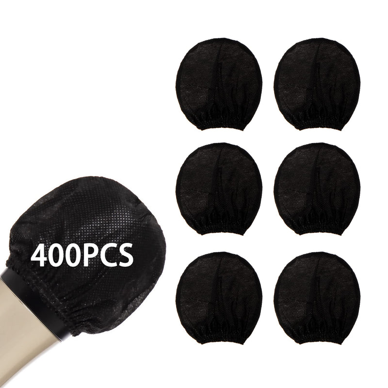 [AUSTRALIA] - Microphone Cover Pop Filter 400 PCS, Disposable Mic Cover with Individual Packing, Microphone Protector Suit for Most Handheld Microphones, Non-Woven, Black 400 PCS-Black 