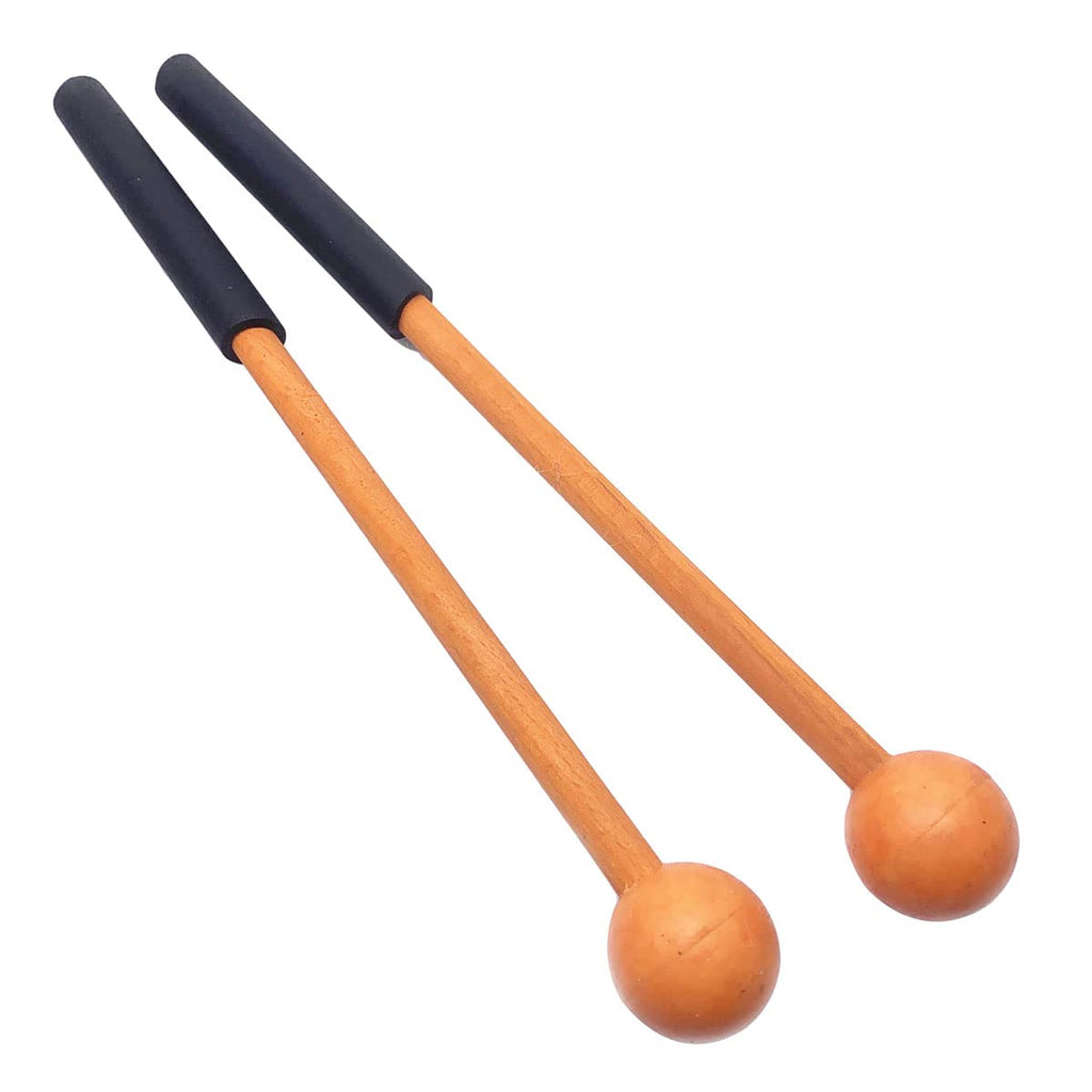 1 Pair 9 Inch Rubber Xylophone Sticks Tongue Drum Mallets Percussion Sticks Hammer for Glockenspiel, Xylophone, Chime, Woodblock, and Bells (Orange) Orange