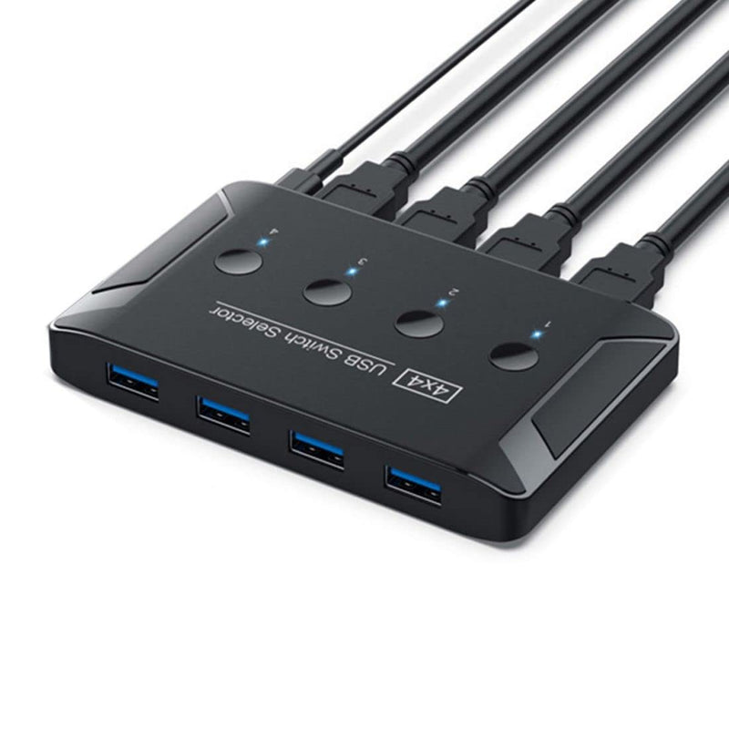 Chenyang USB 3.0 KVM Sharing Switch Selector 4 Computers Sharing 4 USB Devices for Keyboard Mouse Scanner Printer 4 to 4 USB 3.0