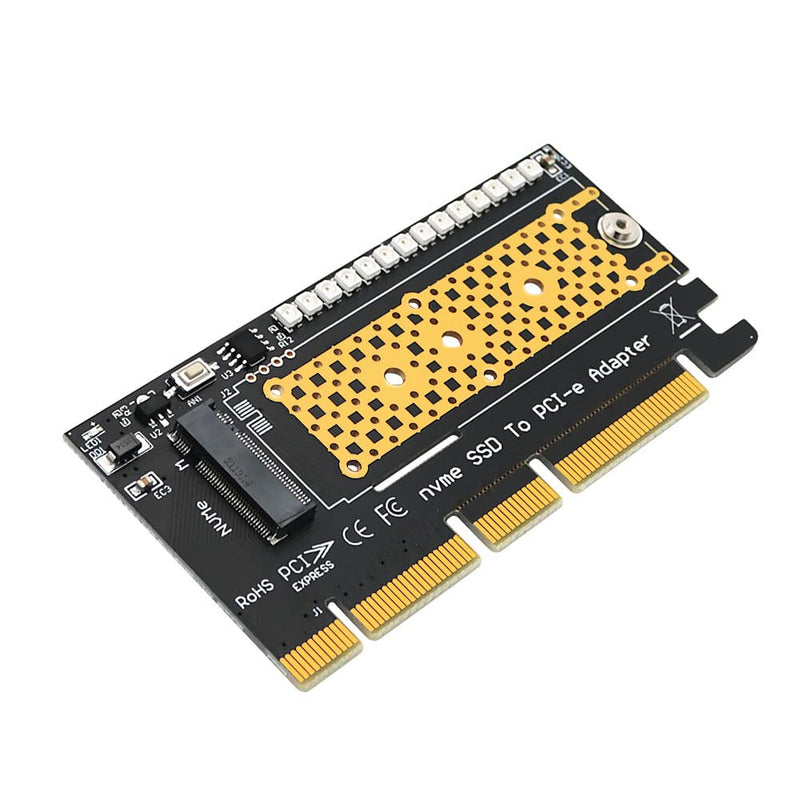 HLT M.2 nvme SSD to PCI-E 4X/8X/16X Adapter with 3528 Colorful Flash LED