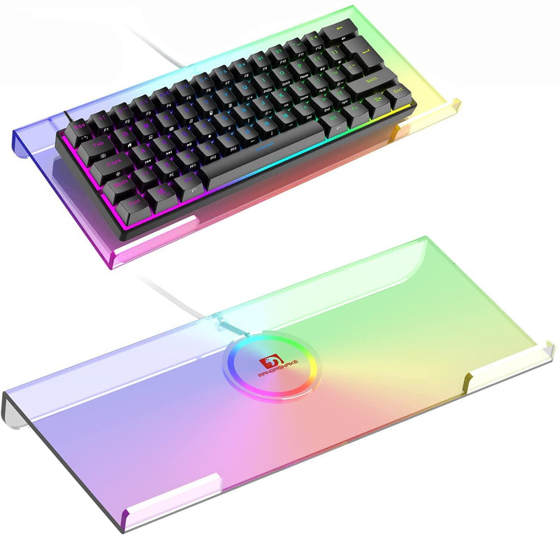 Clear 366 Kinds RGB Acrylic Tilted Computer Keyboard Holder,PC Keyboard Stand Tray Holder for Easy Ergonomic Typing and Working at Home and Office Upgraded Version RGB Chocolate stand