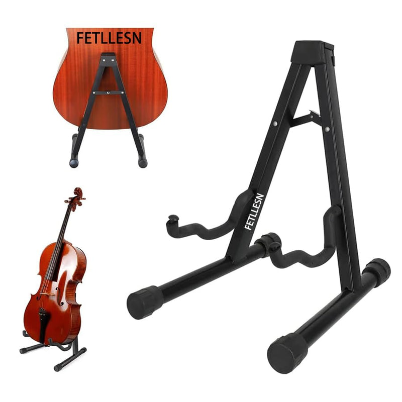 Adjustable Cello Stand,A-Frame Folding Cello Support Stand Compatible for Violin 1/8-4/4 Cellos Guitars Electric Bass Electric Guitar Stand Acoustic, Black