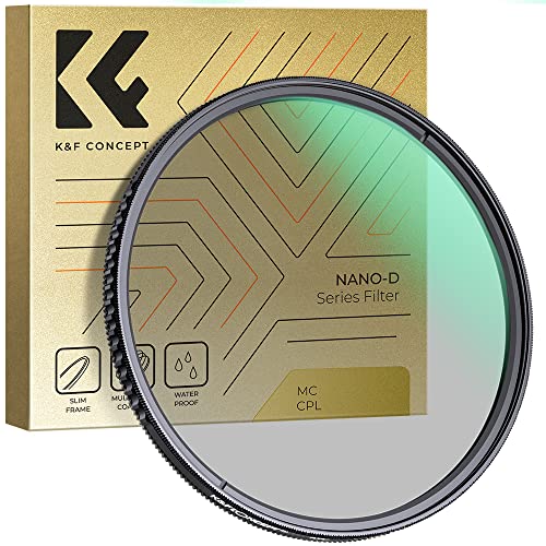 55mm Circular Polarizers Filter, K&F Concept Waterproof Circular Polarizing Filter with 24 Multi-Layer Coatings CPL Filter for 55mm Camera Lens (D-Series)