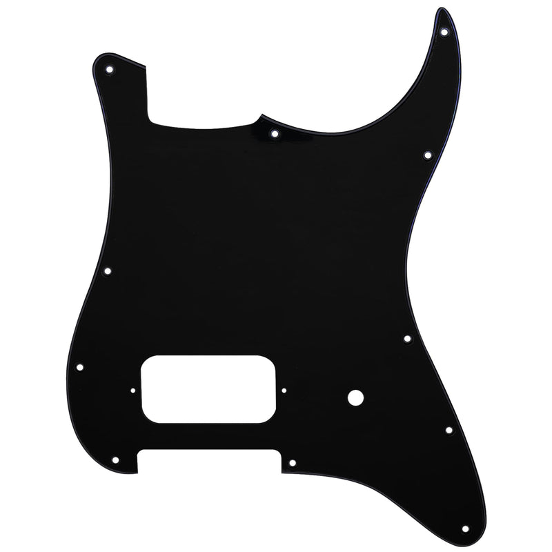 Musiclily Pro 11 Holes ST Strat One Humbucker Guitar Pickguard for American/Mexican Fender Tom Delonge Strat Style Electric Guitar, 3ply Black