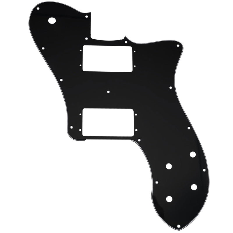 Musiclily Pro 15 Holes Wide Range HH Guitar Pickguard for Mexico Fender 72 Tele Deluxe Style Electric Guitar, 3Ply Black