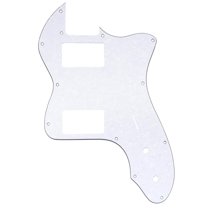 [AUSTRALIA] - Musiclily Pro 12 Holes Covered HH Guitar Pickguard For USA/Mexico Fender 72 Tele Thinline Style Electric Guitar, 4Ply White Pearl 