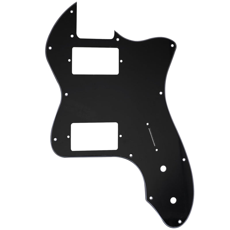 Musiclily Pro 12 Holes Covered HH Guitar Pickguard For USA/Mexico Fender 72 Tele Thinline Style Electric Guitar, 3Ply Black