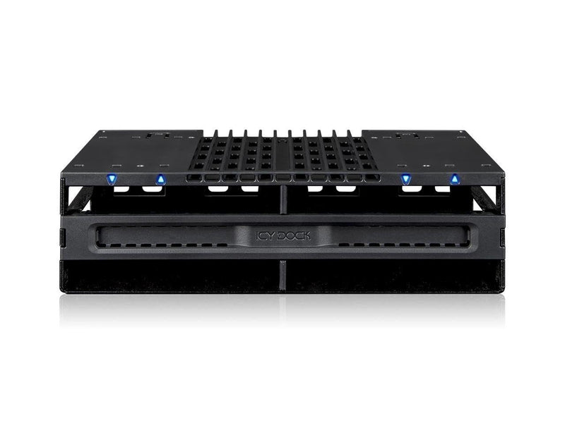 ICY DOCK 4 Bay 2.5 SAS/SATA SSD/HDD Tool Free Mobile Rack for 5.25" Bay | flexiDOCK MB024SP-B