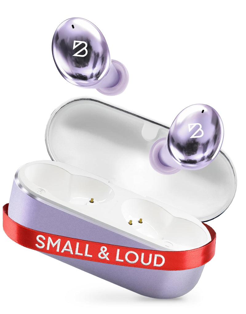 Back Bay Audio Mini Wireless Earbuds for Small Ears, Award-Winning Sound | Sweatproof Bluetooth Earbuds, Deep Bass, Tech Fitness Gifts for Men, Comfortable Bluetooth Ear Buds for Women B. Lavender