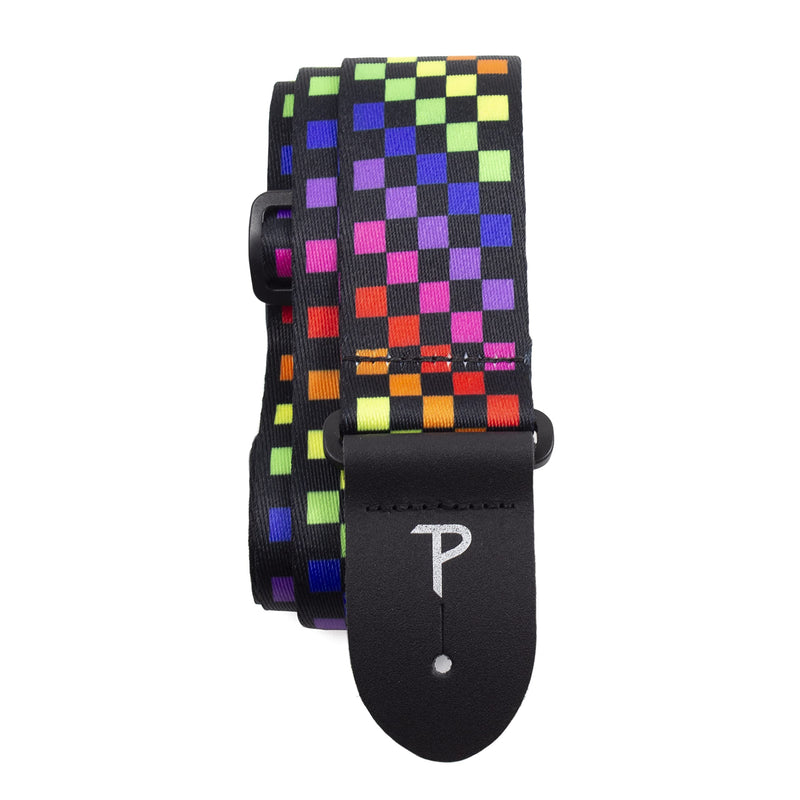 Perri's Leathers Leather Guitar Strap, 39"-58", Rainbow, Polyester, Fits Electric, Jacquard, Adjustable, Cool Acoustic Guitar Straps for Electric & Bass 58"