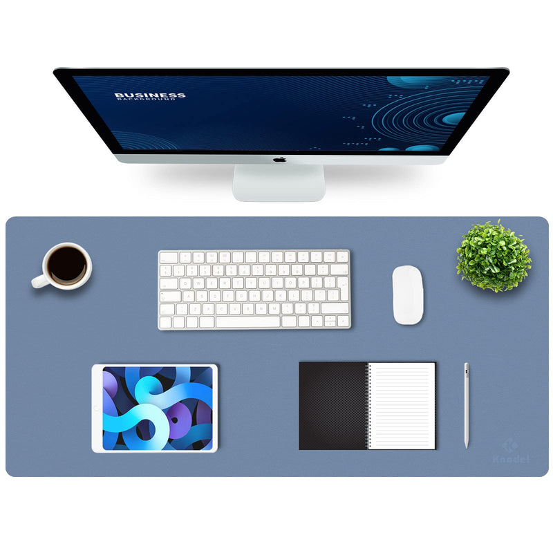 K KNODEL Desk Mat, Mouse Pad, Desk Pad, Waterproof Desk Mat for Desktop, Leather Desk Pad for Keyboard and Mouse, Desk Pad Protector for Office and Home (Lake Blue, 35.4" x 17") Lake Blue 35.4" x 17"