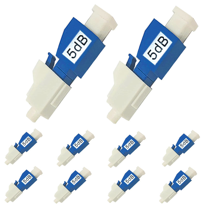 [AUSTRALIA] - GwliUni 10Pcs LC Fiber Optic attenuator, Fiber Signal Attenuation Converter, LC Inserts Connector Single Mode (LC-UPC, 5dB) LC-UPC 