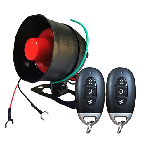 DIYV1 1-Way Wireless Car Alarm Vehicle Security System Anti-Theft Burglar Vibration Sensor Horn Siren Universal 12V Auto Anti-Theft Protection System Simple DIY Install Manual Control*2