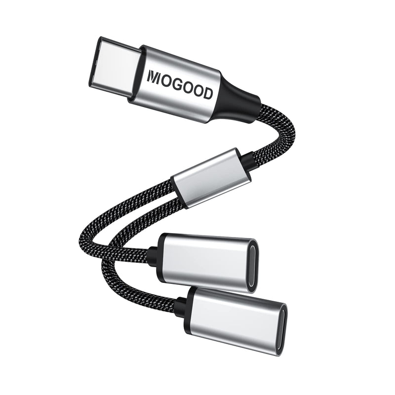 USB C to USB C Female Adapter USB Y Splitter Cable,USB C Male to 2USB-C Female Cord Converter,Dual Double USB C Port Hub USB C Split Adapter for Mac,Xbox One Series X/S,PS4,PS5,Laptop(NOT for monitor) 1 pack Black