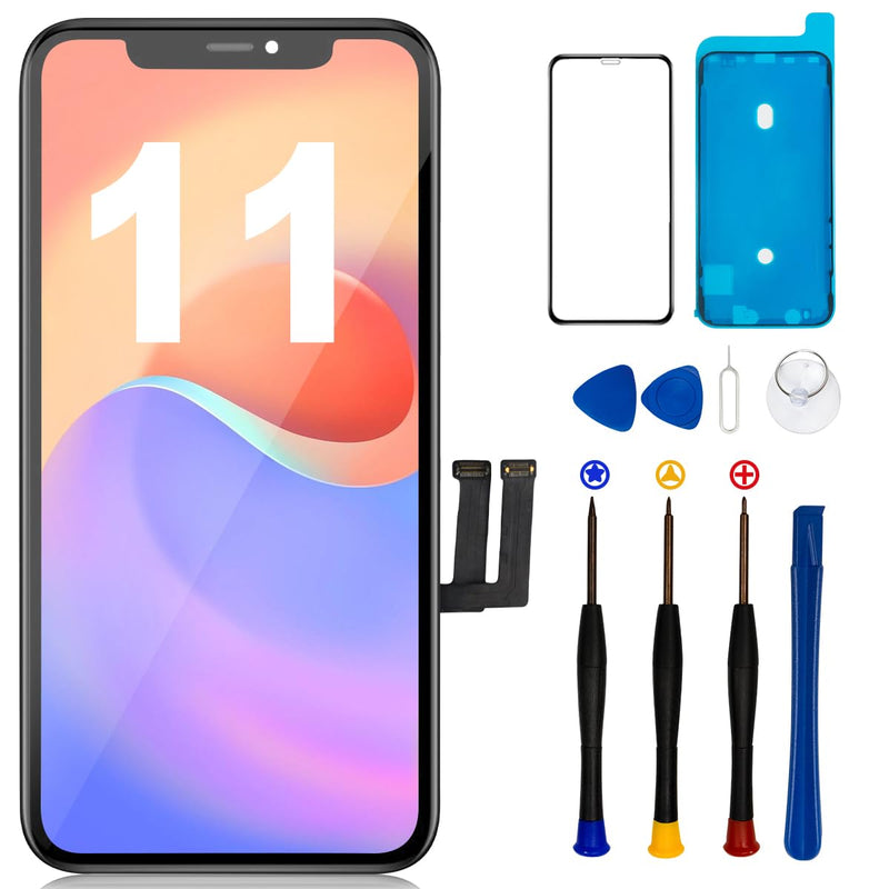 for iPhone 11 Screen Replacement 6.1”, 3D Touch Screen LCD Display Digitizer for A2111, A2223, A2221 with Repair Tools Kit + Screen Protoctor (11 LCD) for iPhone 11