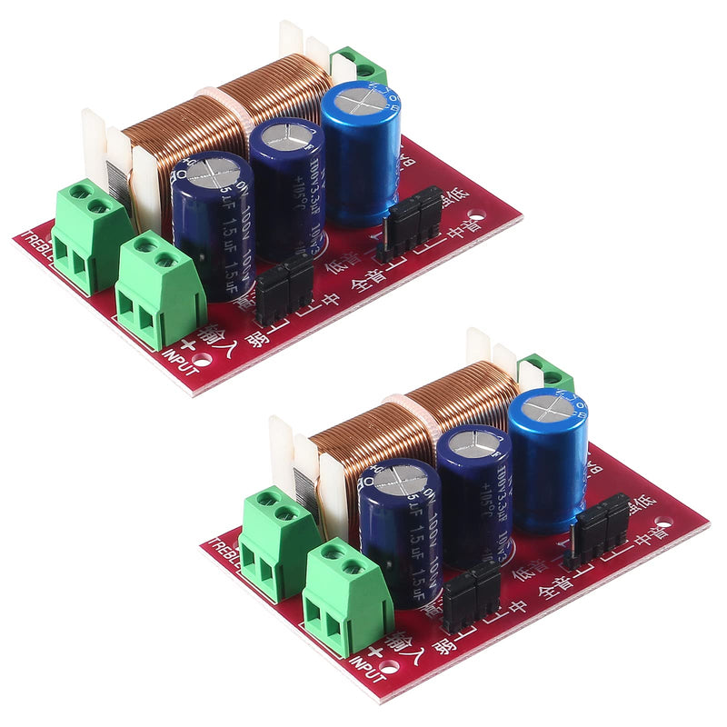 2pcs 400W Adjustable Speaker Crossover 2 Way Treble/Bass 2 Unit Audio Frequency Divider Distributor Filters Updated Version