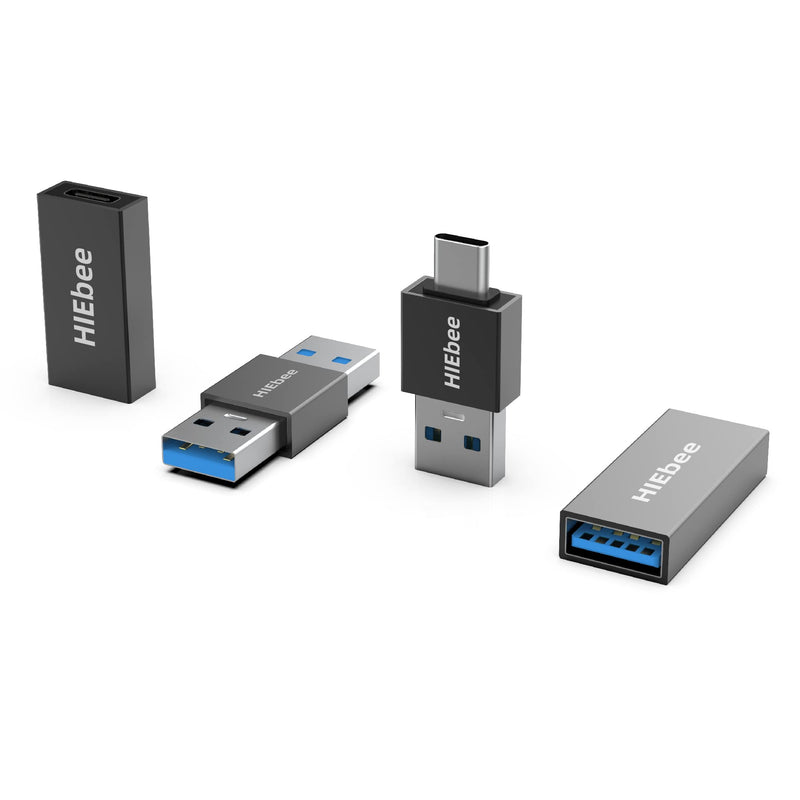 USB 3.0 A to A Male Adapter, USB Female to Female Adapter, USB Type-C to USB A Male Adapter, USB 3.0 Female to USB C Female Adapter Connector Compatible with Hard Drive, Laptop etc 4 in 1 Pack