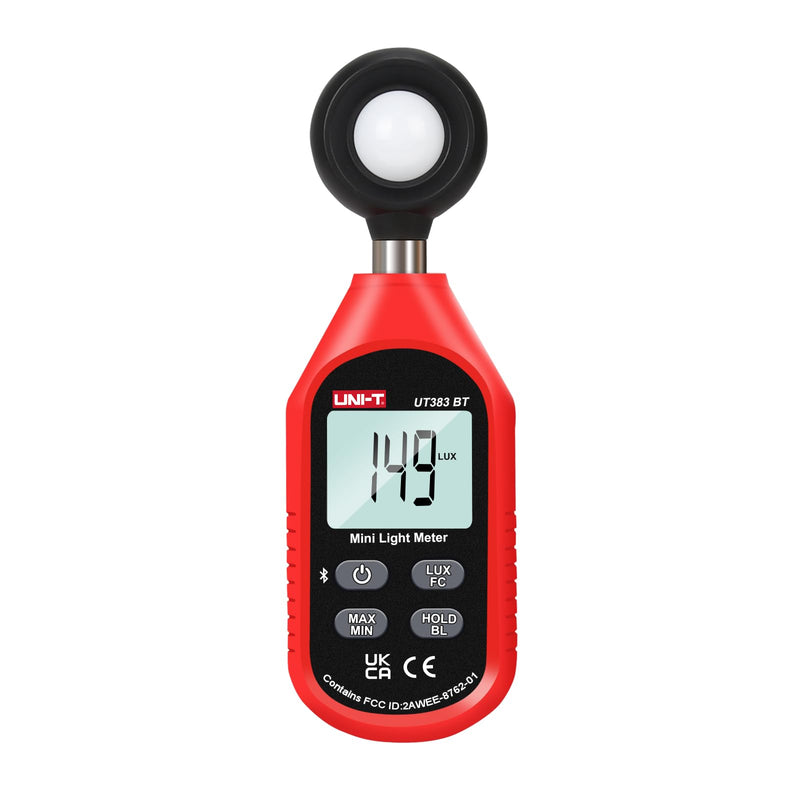 [AUSTRALIA] - UNI-T Light Meter UT383BT Lux Meter Lumens Digital Illuminance Meter 0~199900 Lux (0~18500 FC) Foot Candles Luxmeter for Film Photography Plants Photometer Lighting Intensity Brightness Measurement 
