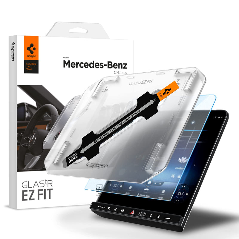 Spigen GlasTR EZ FIT Tempered Glass Screen Protector for Mercedes Benz 11.9 inch | 9H+ Tempered Glass, Auto align tray, Anti-Fingerprint, Matte Finish, precise cutout, Compatible with C-Class (2022-26) 11.9"