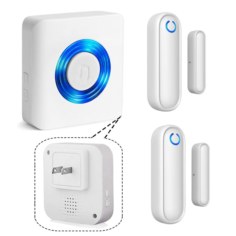Caregiver Pager Door Alarms for Dementia Patients/Kids Safety/Home Security,Door Sensor Alarm for Elderly/Business/Home/Store/Mailbox (Two Sensor One Receiver) Two Sensor One Receiver