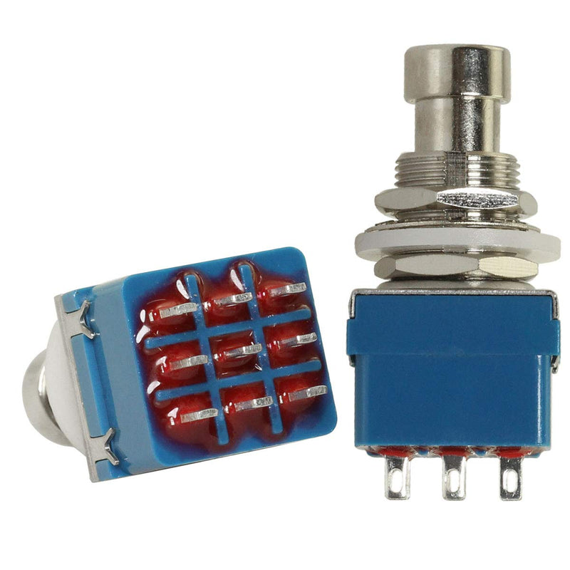 2pcs 9 Pin 3PDT Effector Button Brush Box True Bypass Guitar Effects Pedal Box Stomp Foot Metal Switch