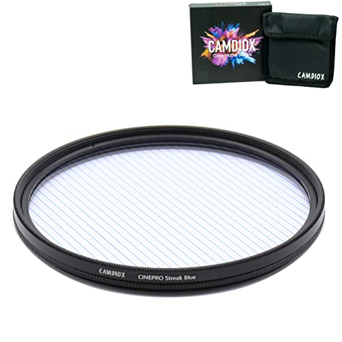 Cinepro EX Blue Streak Star Flare Filter - Cinematic Starlight Effect with rotatable Ring for DSLR mirrorless Video Camera (77mm) 77mm