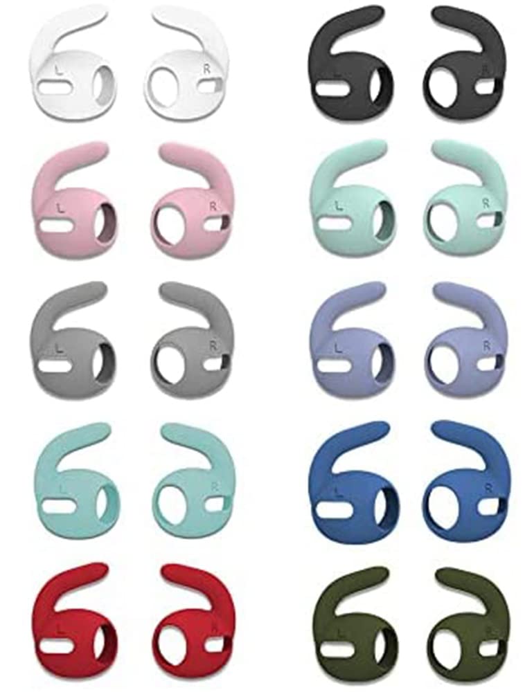 [AUSTRALIA] - BLLQ AirPod Pro Ear Hooks Earbuds Anti Silp Covers Silicone Earhooks Earbuds Skin Gels Cover Compatible with AirPods Pro,10 Colors 10 Pairs Hooks 