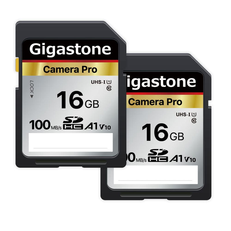 Gigastone 16GB 2-Pack SD Card V10 SDHC Memory Card High Speed Full HD Video Compatible with Canon Nikon Sony Pentax Kodak Olympus Panasonic Digital Camera, with 2 Mini Cases SD 16GB V30 2PK