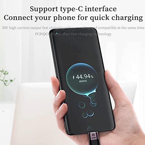 APEXSUN Short USB C Cable，USB C to USB C 0.4 Ft Flexible Cable Support Thunderbolt 4/3,USB4, PD 100W Quick Charge,8K Video,40Gbps Data Transfer for External SSD, EGPU, Docking,MacBook,Phone,PowerBank USB C male to male