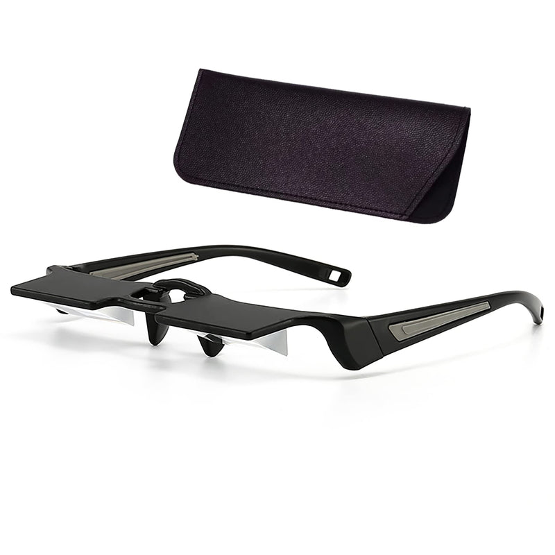 Lazy Glasses Laying Down Light Prism Glasses 90°Angle Prism Glasses Neck Relaxer for Lying down Reading and Watching Grey
