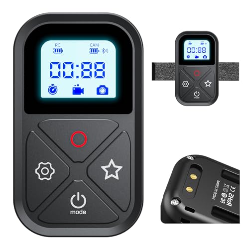 Wireless Remote Control for GoPro Hero 13/12/11/10/9/8 Black/MAX/Phone with LCD Display, Magnetic Charging Port and Wrist Strap, GoPro Camera Accessories