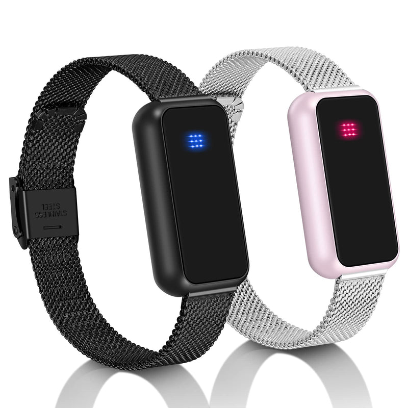 Long Distance Touch Bracelets Set of 2 - Lovers Are Closer Than Ever, No Matter Where They Are/Send SOS SMS ,For Couples Lovers Family Friends, Cheap Relationship Couples Gifts Pink(Bluetooth)