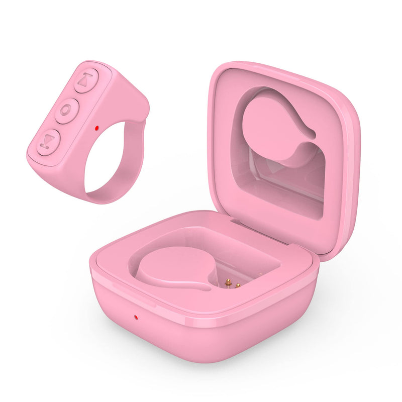 Vekesen TIK Tok Kindle App Bluetooth Remote Control Page Turner TikTok Remote Scrolling Ring clicker for iPhone iPad Camera Remote Shutter Selfie Button (Cherry Blossom Pink) Cherry Blossom Pink