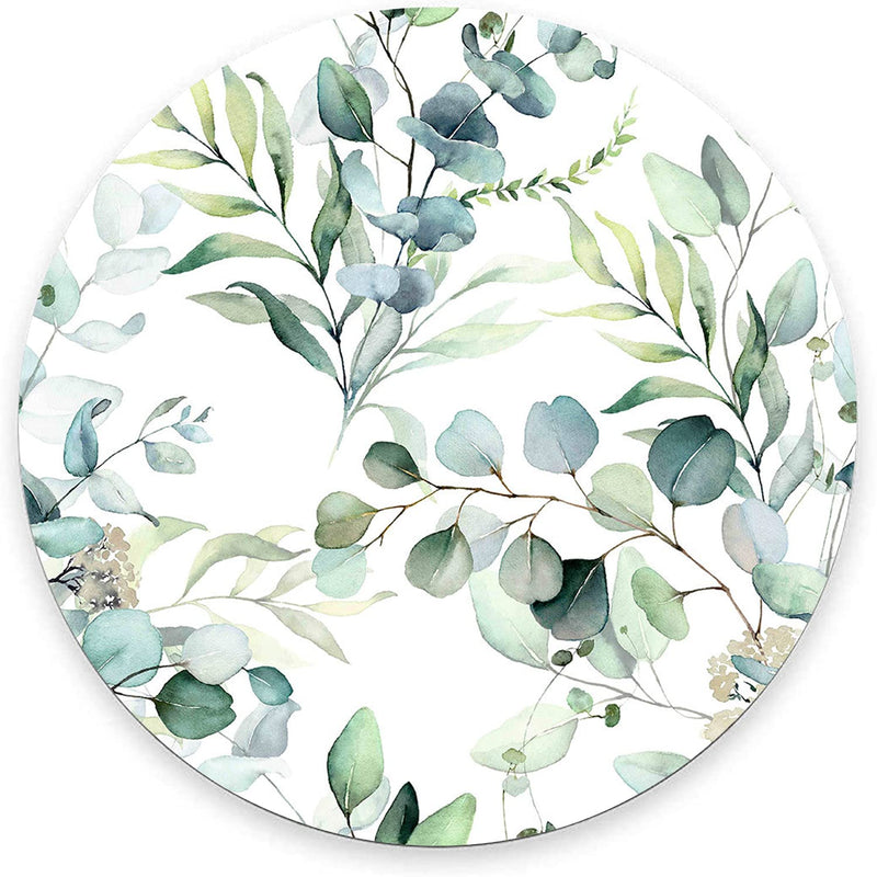 Armanza Mouse Pad, Cute Mousepad with Design, Round Grass Leaves Mouse Mat, Small Non-Slip Rubber Gaming Mouse Pads, Office Home Personalized Mouse Pad 13 Green Grass